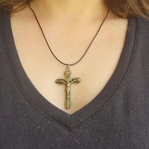 Vintage Crucifix Cross Cord Necklace